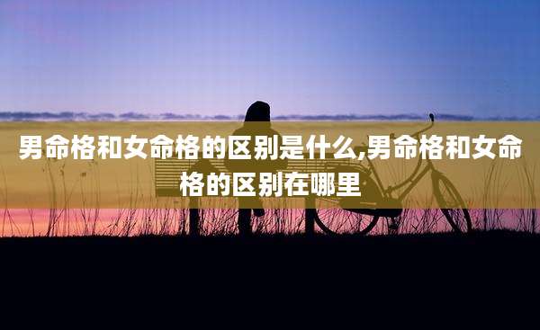 男命格和女命格的区别是什么,男命格和女命格的区别在哪里