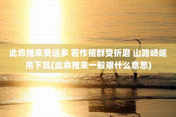 此命推来费运多 若作摧群受折磨 山路崎岖吊下耳(此命推来一般艰什么意思)