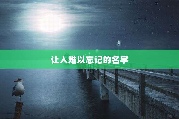 让人难以忘记的名字