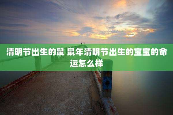 清明节出生的鼠 鼠年清明节出生的宝宝的命运怎么样