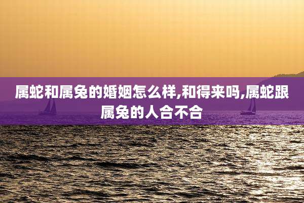 属蛇和属兔的婚姻怎么样,和得来吗,属蛇跟属兔的人合不合