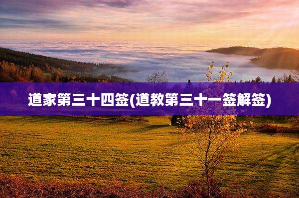 道家第三十四签(道教第三十一签解签)