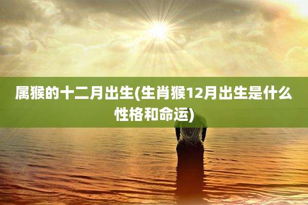 属猴的十二月出生(生肖猴12月出生是什么性格和命运)