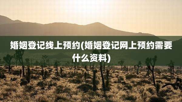 婚姻登记线上预约(婚姻登记网上预约需要什么资料)