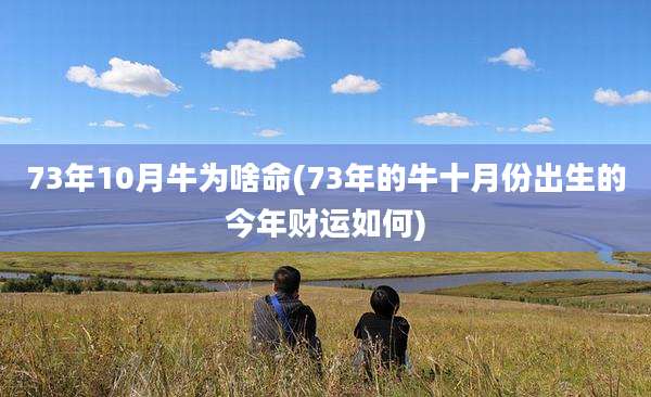 73年10月牛为啥命(73年的牛十月份出生的今年财运如何)