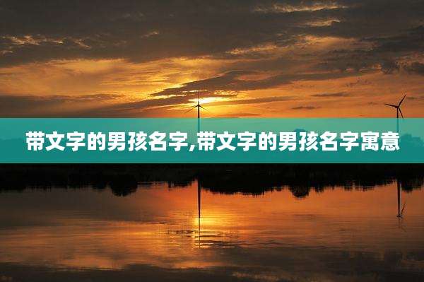 带文字的男孩名字,带文字的男孩名字寓意