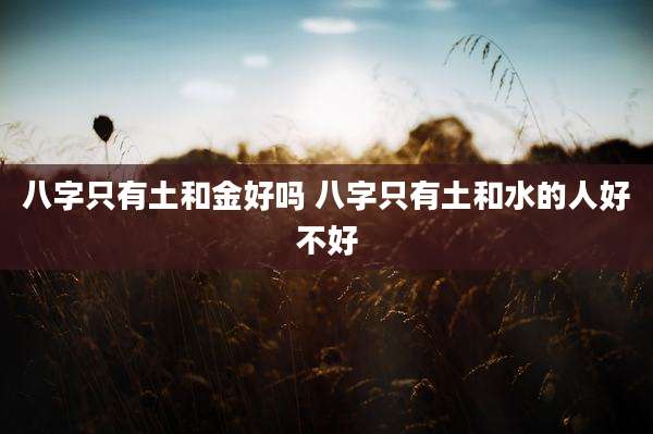 八字只有土和金好吗 八字只有土和水的人好不好