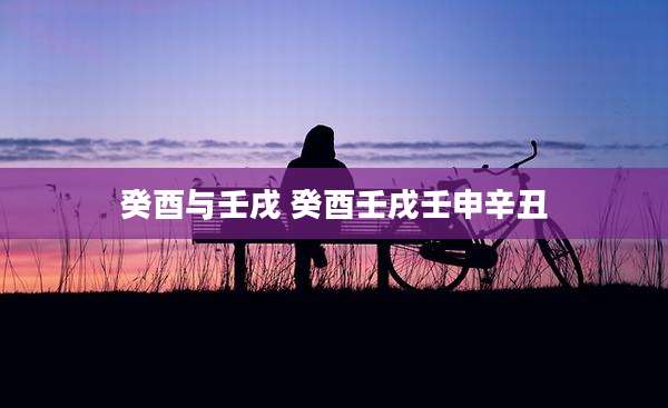 癸酉与壬戌 癸酉壬戌壬申辛丑