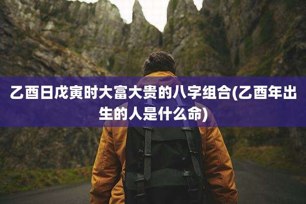 乙酉日戊寅时大富大贵的八字组合(乙酉年出生的人是什么命)