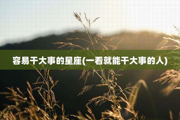 容易干大事的星座(一看就能干大事的人)