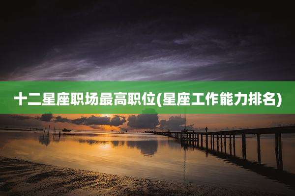 十二星座职场最高职位(星座工作能力排名)