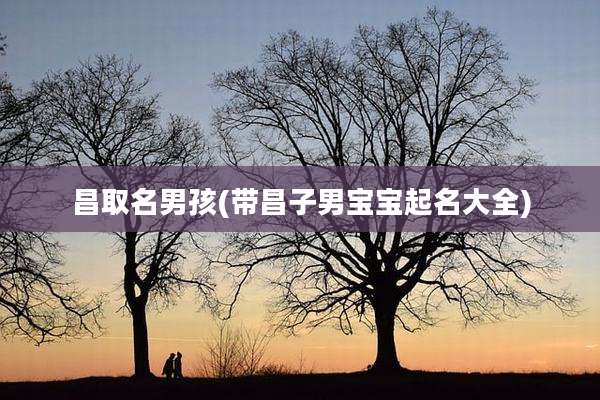 昌取名男孩(带昌子男宝宝起名大全)
