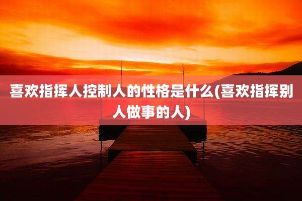 喜欢指挥人控制人的性格是什么(喜欢指挥别人做事的人)