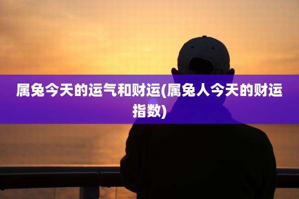 属兔今天的运气和财运(属兔人今天的财运指数)