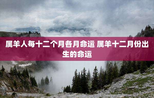 属羊人每十二个月各月命运 属羊十二月份出生的命运