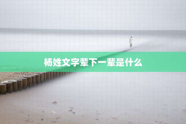杨姓文字辈下一辈是什么