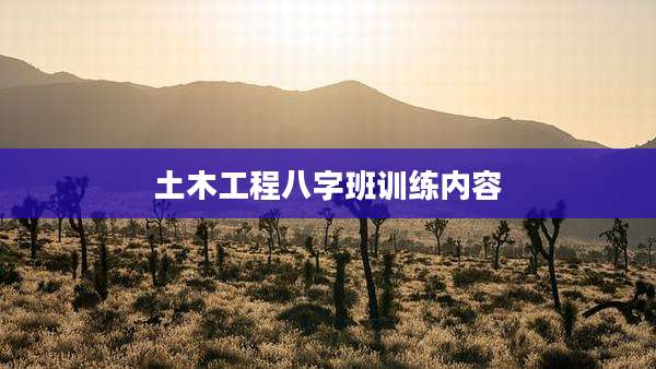 土木工程八字班训练内容