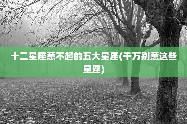 十二星座惹不起的五大星座(千万别惹这些星座)