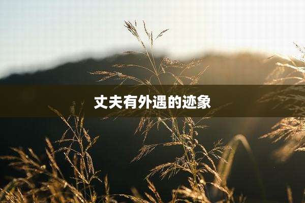 丈夫有外遇的迹象