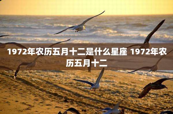 1972年农历五月十二是什么星座 1972年农历五月十二