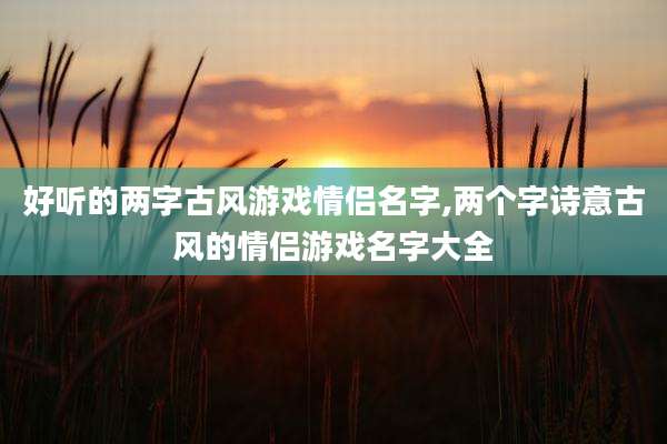 好听的两字古风游戏情侣名字,两个字诗意古风的情侣游戏名字大全
