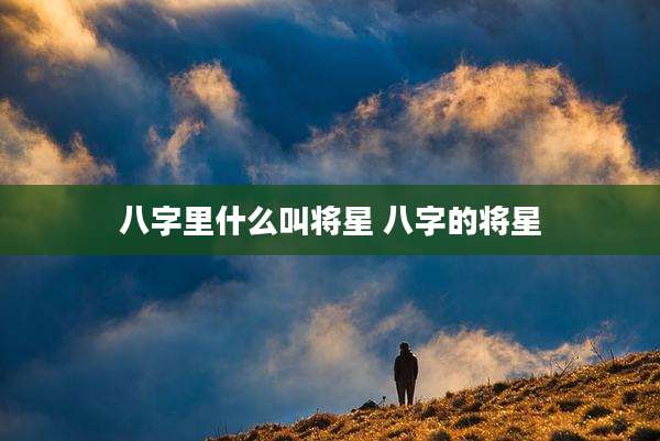 八字里什么叫将星 八字的将星