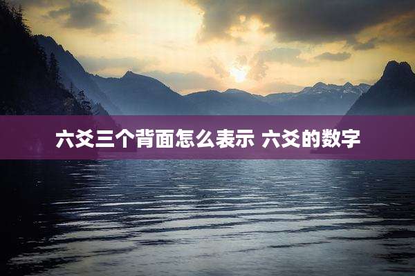 六爻三个背面怎么表示 六爻的数字