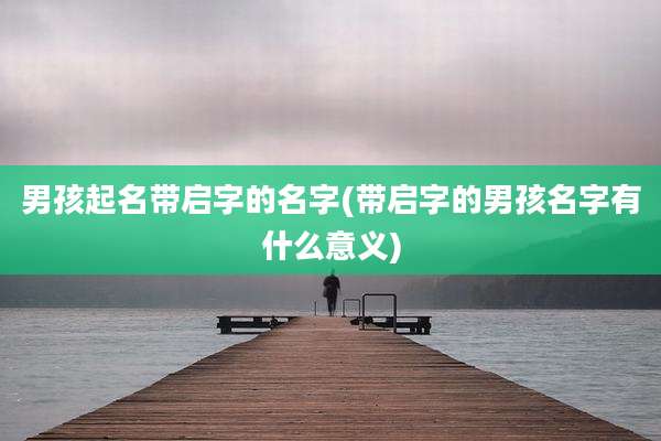 男孩起名带启字的名字(带启字的男孩名字有什么意义)