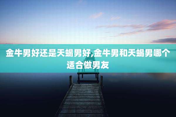 金牛男好还是天蝎男好,金牛男和天蝎男哪个适合做男友