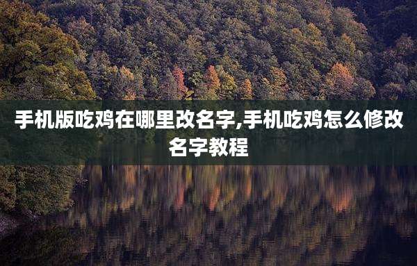 手机版吃鸡在哪里改名字,手机吃鸡怎么修改名字教程