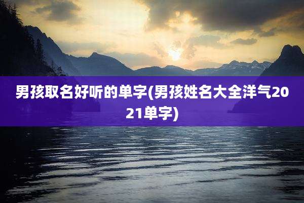男孩取名好听的单字(男孩姓名大全洋气2021单字)
