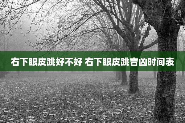 右下眼皮跳好不好 右下眼皮跳吉凶时间表
