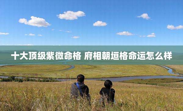 十大顶级紫微命格 府相朝垣格命运怎么样