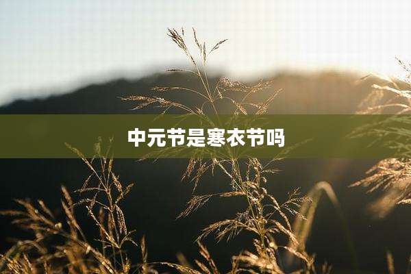 中元节是寒衣节吗