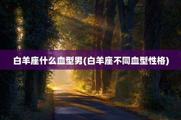 白羊座什么血型男(白羊座不同血型性格)