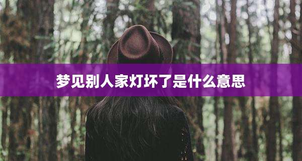 梦见别人家灯坏了是什么意思