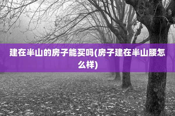 建在半山的房子能买吗(房子建在半山腰怎么样)