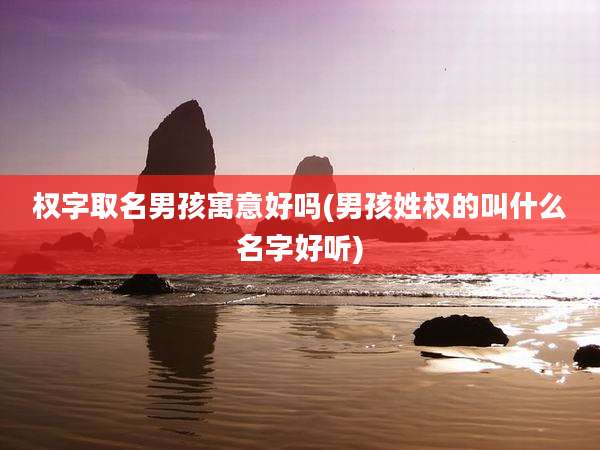 权字取名男孩寓意好吗(男孩姓权的叫什么名字好听)