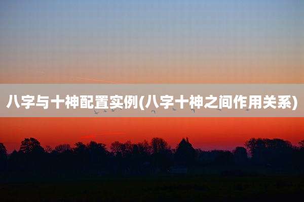 八字与十神配置实例(八字十神之间作用关系)