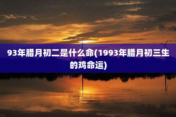 93年腊月初二是什么命(1993年腊月初三生的鸡命运)