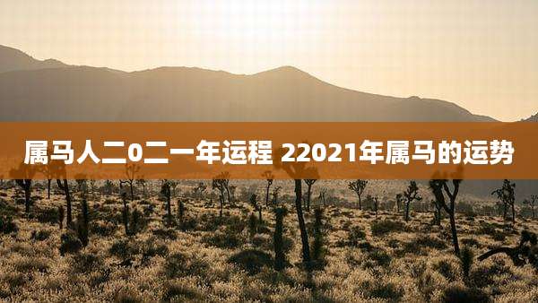 属马人二0二一年运程 22021年属马的运势