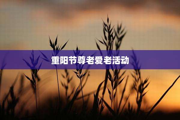 重阳节尊老爱老活动