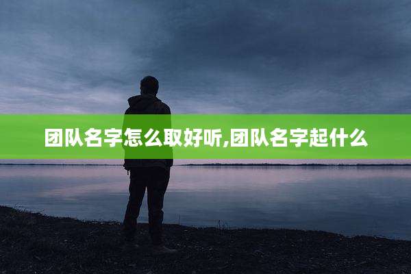 团队名字怎么取好听,团队名字起什么