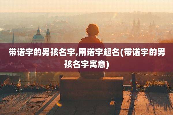 带诺字的男孩名字,用诺字起名(带诺字的男孩名字寓意)