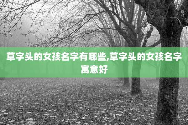 草字头的女孩名字有哪些,草字头的女孩名字寓意好