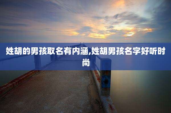 姓胡的男孩取名有内涵,姓胡男孩名字好听时尚