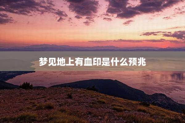 梦见地上有血印是什么预兆