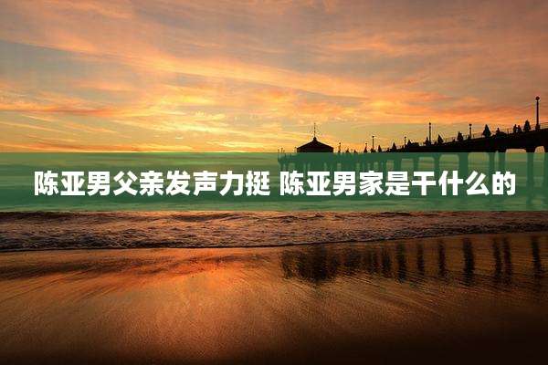 陈亚男父亲发声力挺 陈亚男家是干什么的