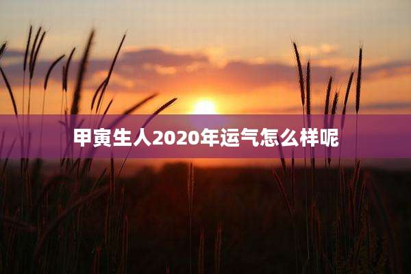 甲寅生人2020年运气怎么样呢