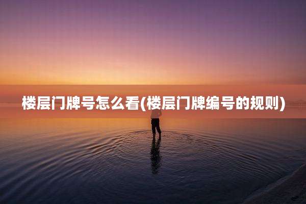 楼层门牌号怎么看(楼层门牌编号的规则)